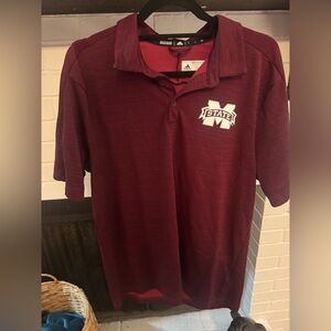 Adidas Maroon Mississippi State Polo